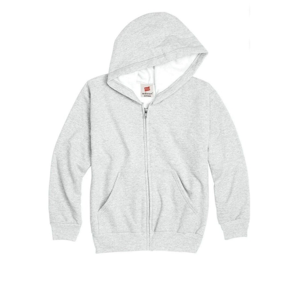 Hanes Youth Kids Zip Up Hoodie Sweatshirt. LIGHT GREY-ash Size Extra Large XL